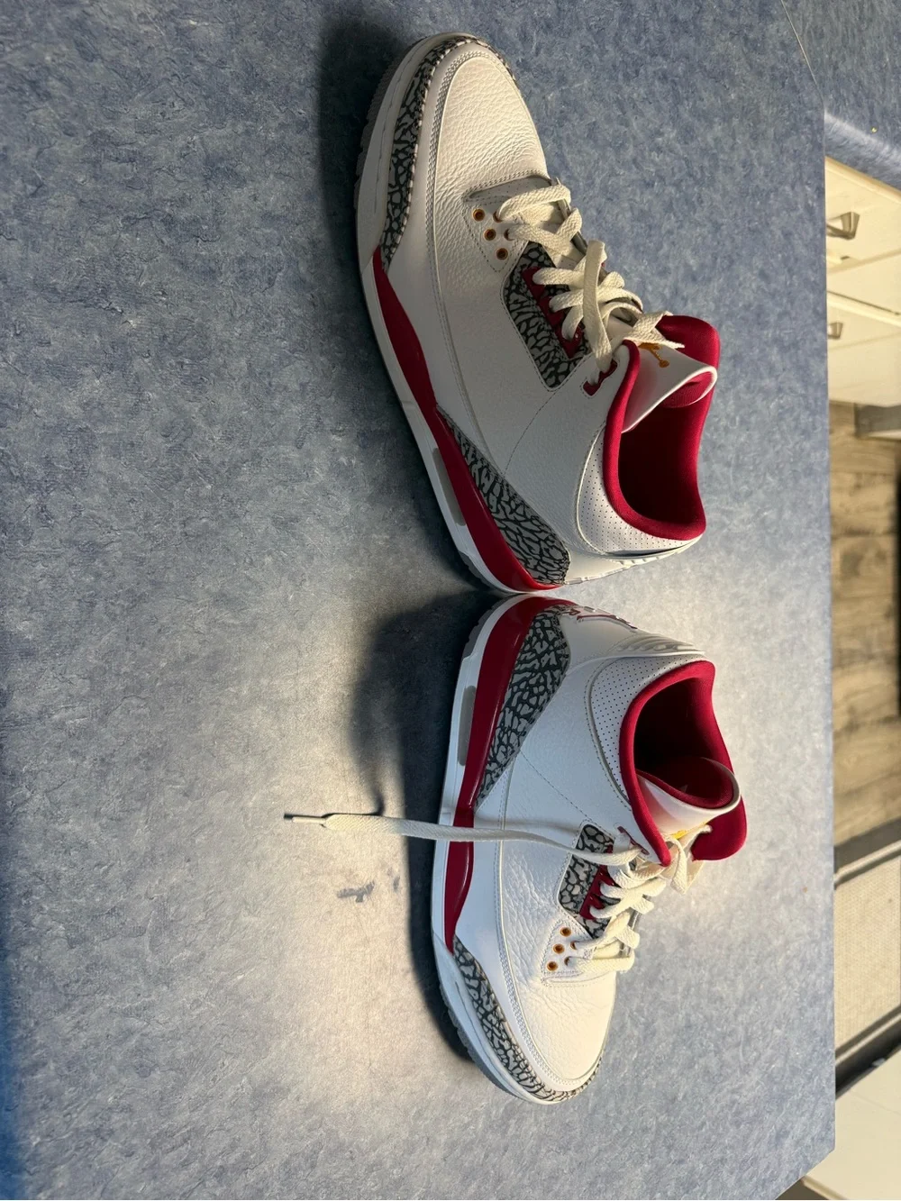Jordan Men’s White and Red Elephant-Print Sneakers